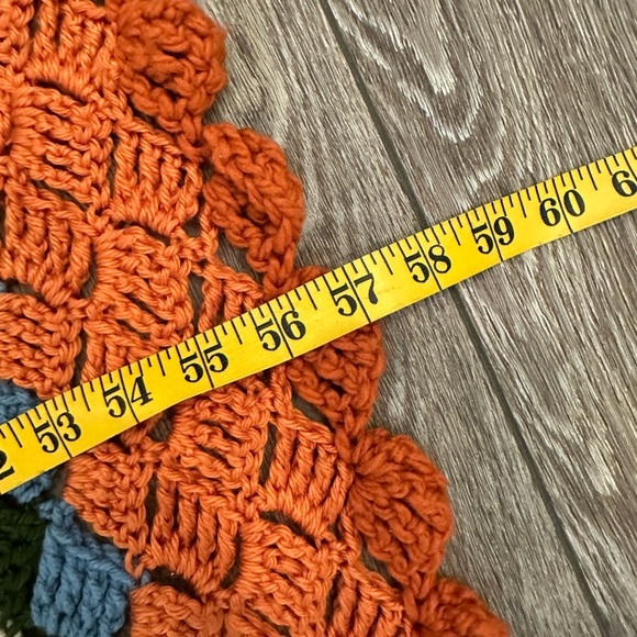 Granny blanket hand knit Vintage Square Afghan Throw Blanket  Multi Colour - Picture 8 of 9